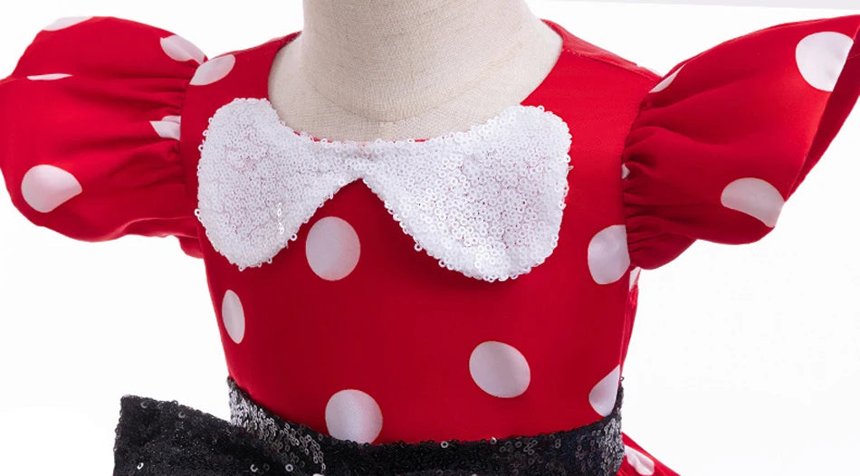 Disney Mickey Minnie Maus Polka Dot Cosplay Baby Mädchen Jungen Kostüm Kinder Maskerade Kleidung Kinder Halloween Karneval Kleid