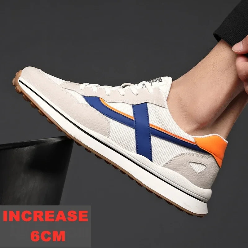High Quality Flat/6/8 Cm Men Elevator Sneakers Summer Casual Trainers Height Increase Shoes Mesh Student Running Men Lift Shoes