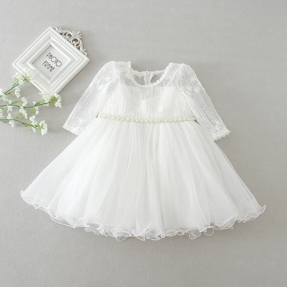 Baby Taufe Weißes Kleid Säuglingskleid Kleid Mädchen Party Geburtstag Hochzeit Prinzessin Kleid Für Kinder Erstkommunion Leistung 0-24M