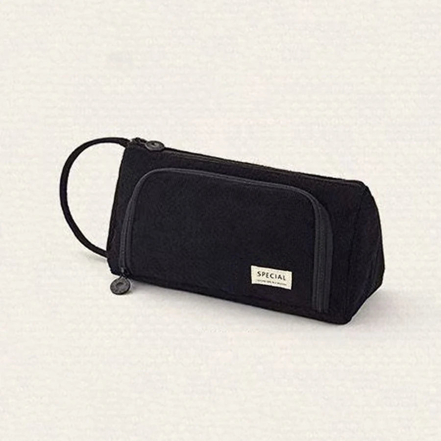 Modisches Aufbewahrungs-Federmäppchen aus Cord, geräumiges und langlebiges Design mit mehreren Fächern, tragbares Design, Schulbürobedarf.