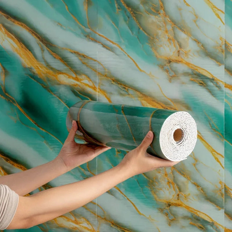 Selbstklebende Wandaufkleber aus dickem Schaumstoff, Marmorimitat, Tapeten für Schlafzimmer, Heimdekoration, wasserfeste Wandpaneele zum Abziehen und Aufkleben