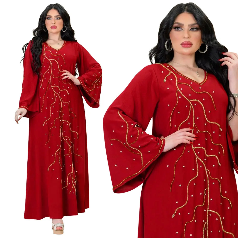 Kaftan Eid elegante muslimische Frauen Kleid Ramadan Party Dubai Abaya Truthahn Islam lange Abendkleider Musulmane elegante Vestidos