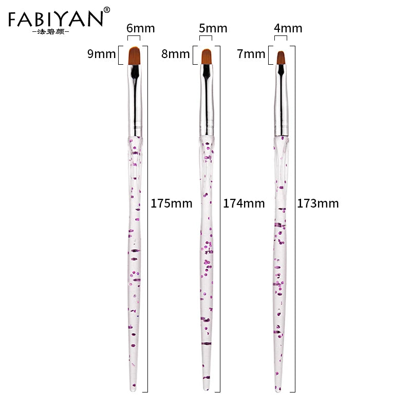 3/7Pcs Professional Manicure UV Gel Brush Pen Transparent Acrylic Nail Art Painting Drawing Brush Phototherapy Tools.