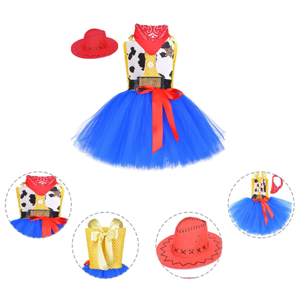 Woody Jessie Toy Story Cowboy Performance Kostüm Sets Mädchen Cartoon Tutu Kleid Kinder Disney Cosplay Karneval Party Kleidung