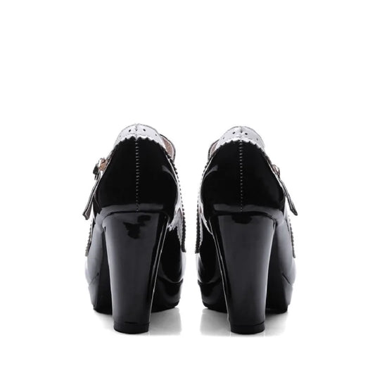 New style women's high heels elegant work single shoes thick heel waterproof platform party gathering OL women's single shoes.