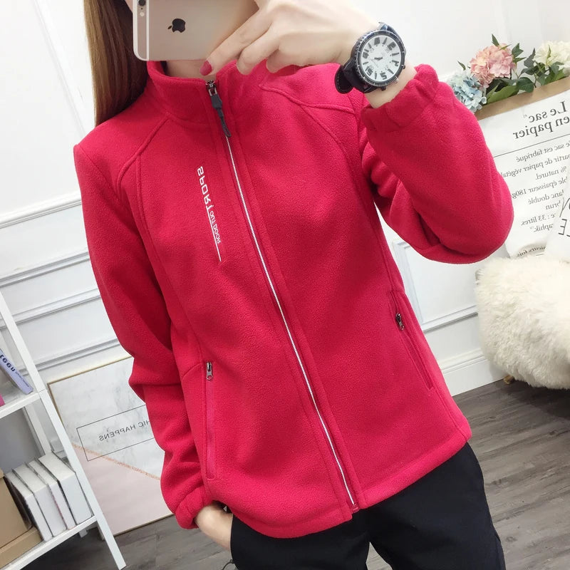 Plus Größe Herbst Winter Polar Fleece Warme Mantel Frauen Sweatshirt Outdoor Sport Casual Zipper Strickjacke Jacke Top Schlank Jugendliche