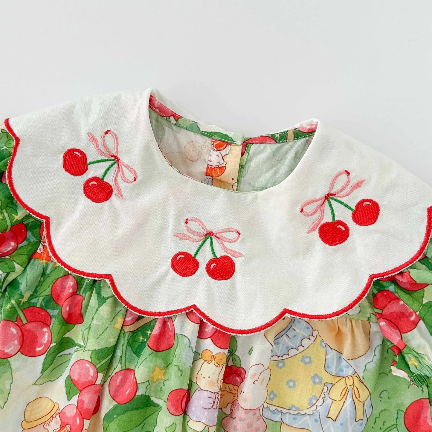 0-2 Jahre Baby Mädchen Kleidung Peter Pan Kragen Kleinkind Mädchen Body & One Piece Bunny Print Baby Mädchen Kleidung