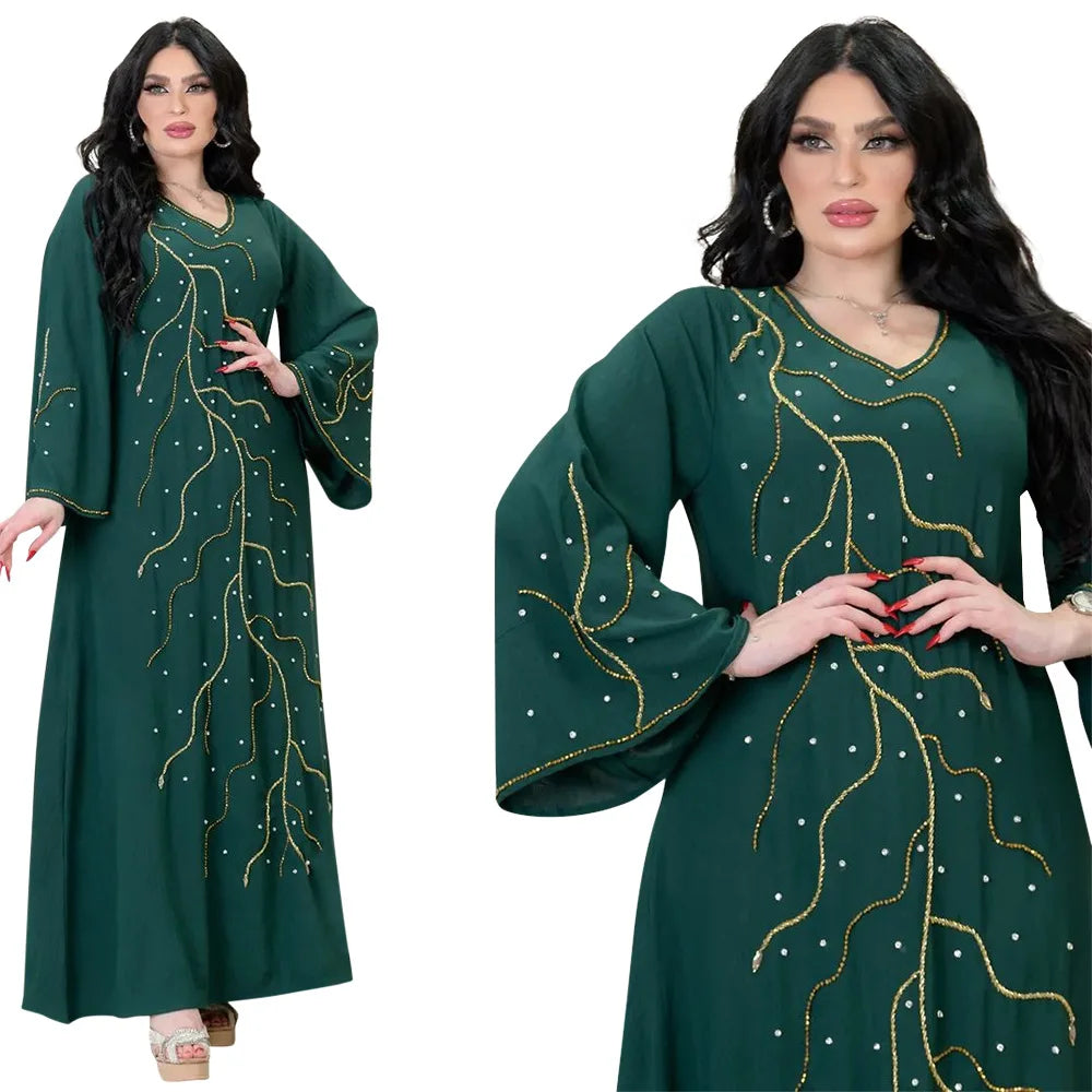 Kaftan Eid elegante muslimische Frauen Kleid Ramadan Party Dubai Abaya Truthahn Islam lange Abendkleider Musulmane elegante Vestidos