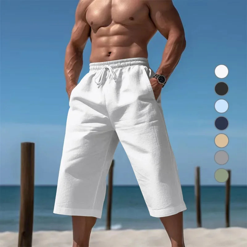 Grenzüberschreitende Sommer-lose und atmungsaktive Capri-Hose, Herrenmode, lässige, atmungsaktive Shorts, Jogginghose für Herren