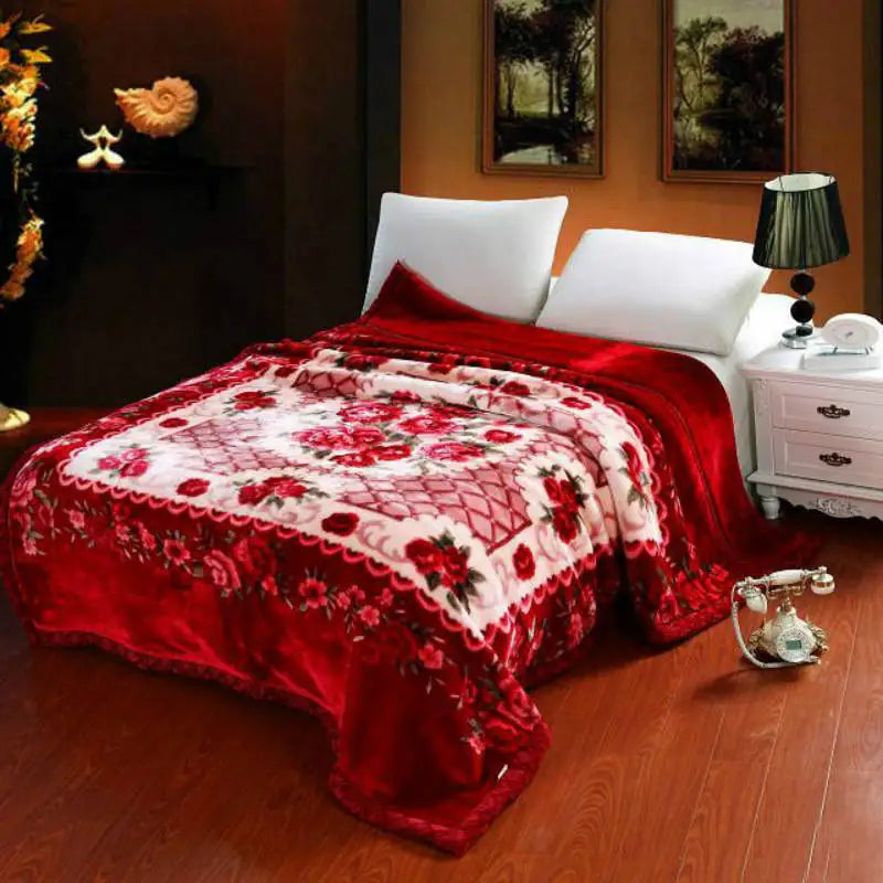 Super Soft Warm Fluffy Weighted Blanket Double Layer Raschel Mink Blanket For Double Bed Winter Bedspread Thick Blanket.