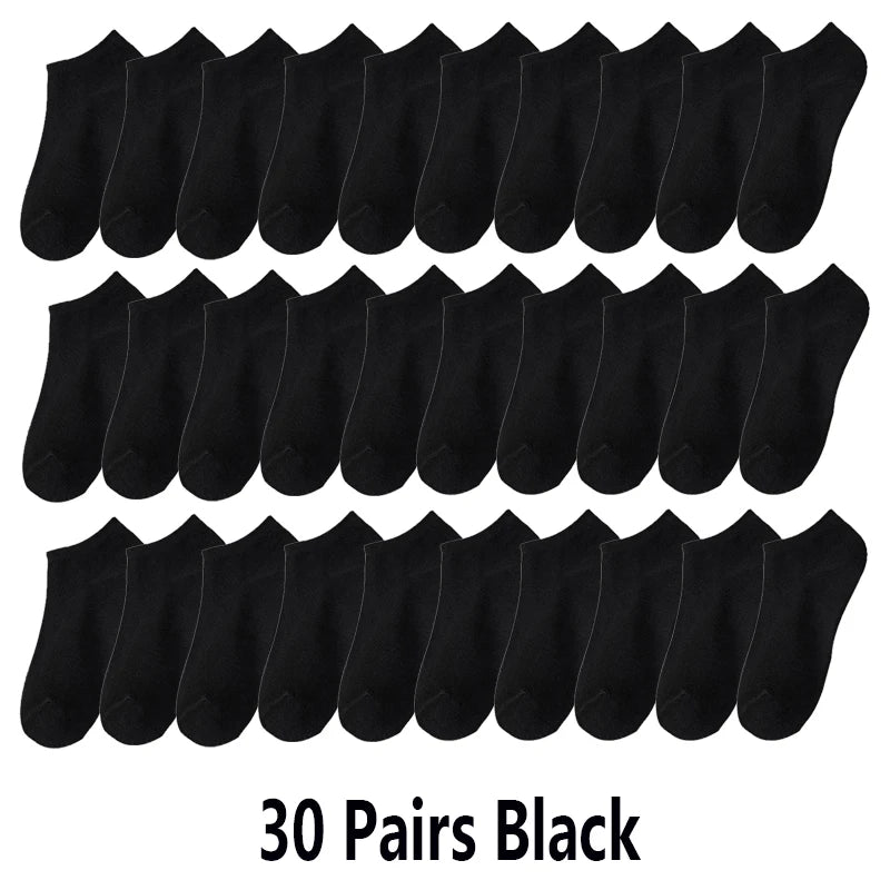 10/20/30Pairs Socks Men Women Boat Socks Thin Breathable Comfy Sweat-absorbing Ankle Socks Unisex Casual Plain Color Short Socks