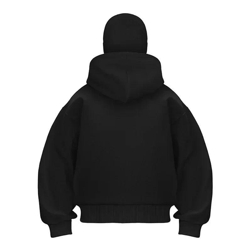 Sturmhaube Herren Kapuzenpullover mit Reißverschluss, Winter, warm, lässig, Y2K mit Kapuze, Gesichtsmaske, Reißverschluss-Design, Sportjacke, Outdoor-Aktivitäten