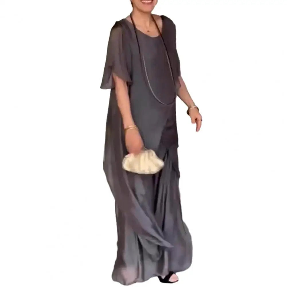 Women Cotton Linen Pant Sets 2 Pieces Casual Short Sleeve Solid Loose Blouse&High Elastic Waist Wide Leg Full Trousers Suits.