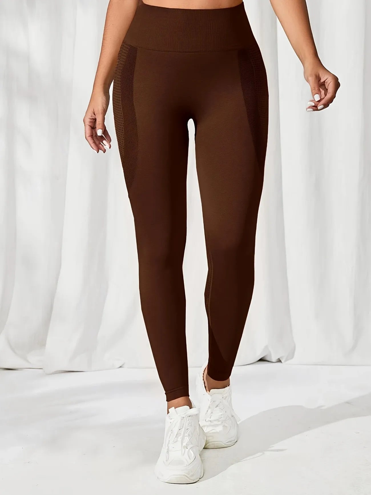 Atmungsaktive Yoga-Leggings mit hoher Taille für Damen, einfarbig, Bauchkontrolle, Sportbekleidung, bequeme Fitness-Studio-Strumpfhose, Activewear