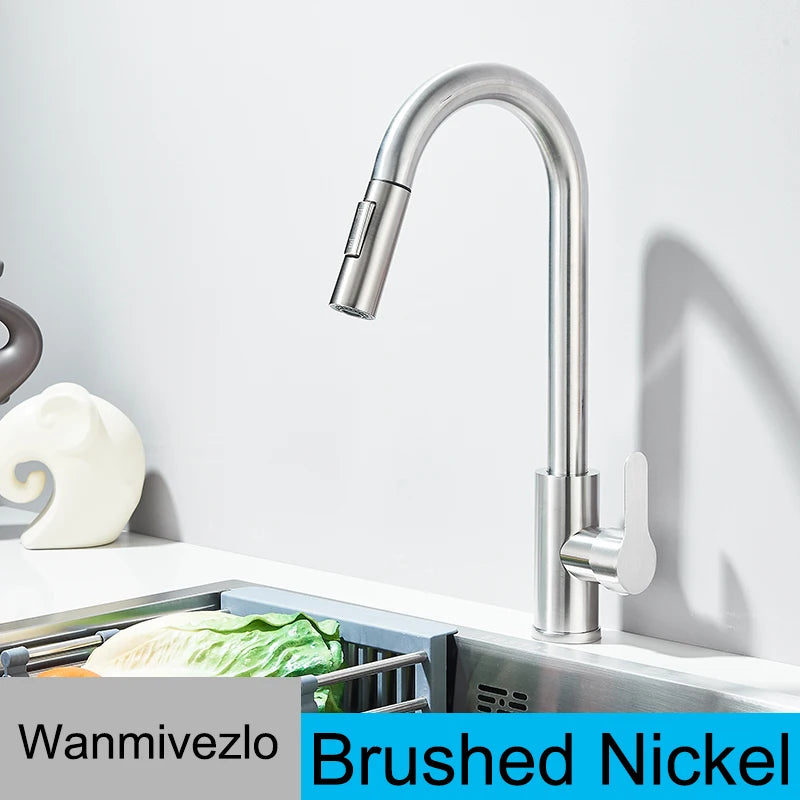 Kitchen Sink Cold Hot Water TapPull Out Kitchen Faucets 360° Rotation Kitchen Mixer Tap Single Lever Mixer Tap