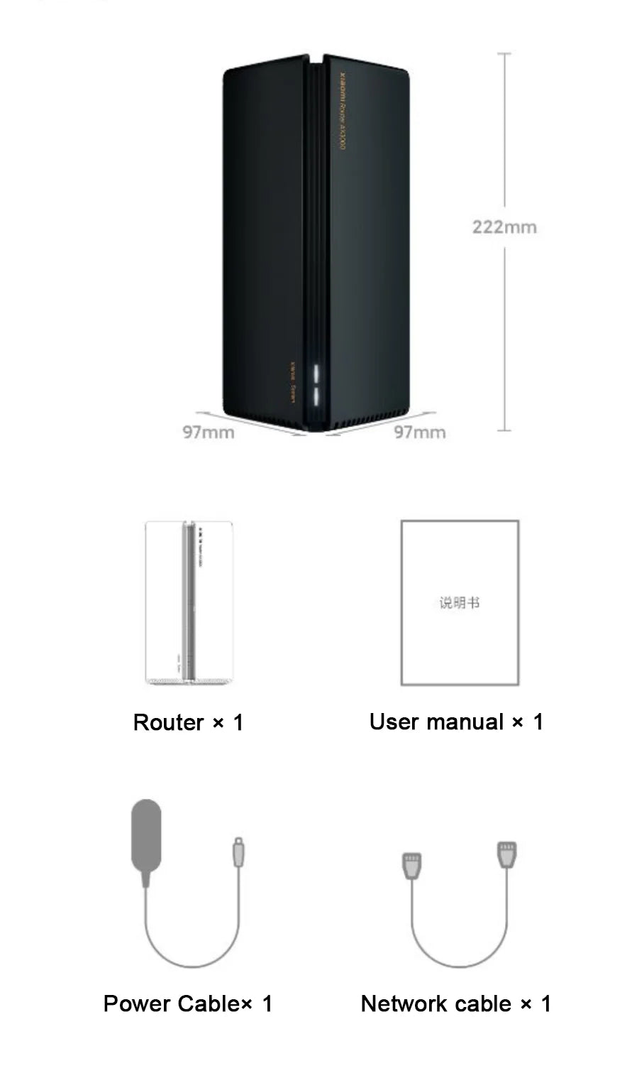 XIAOMI Router AX3000,Repeater Extend Gigabit Amplifier Signal Booster,WIFI 6 Nord Vpn Mesh 5GHz,Chinese Version With Adapter