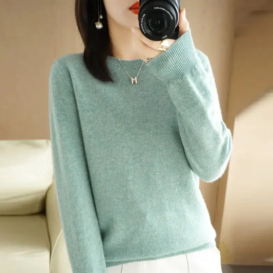 2025 frauen Pullover Frühling Herbst Lange Hülse O-ansatz Pullover Warme Bodenbildung Shirts Koreanische Mode Pullover Strickwaren Weiche Jumper.
