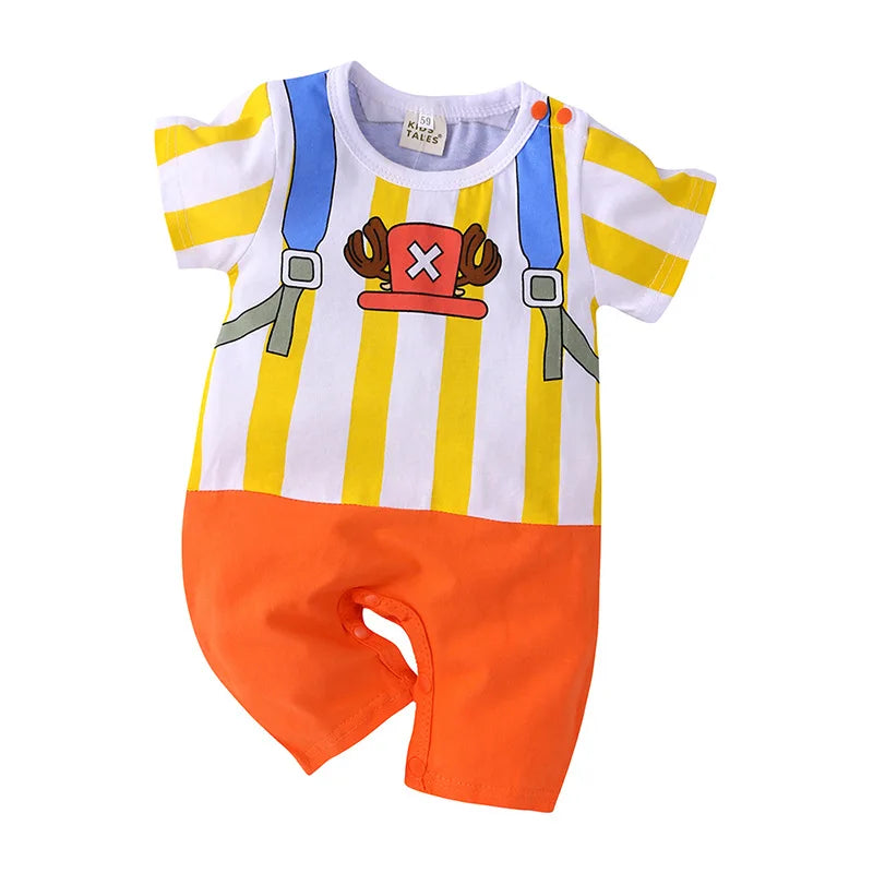 0-2 Jahre alte Kinder Cartoon einteiliges Baby Rollenspiel Kurzarm Strampler Kinder Baumwolle Kleidung Baby Mädchen und Jungen Kleidung