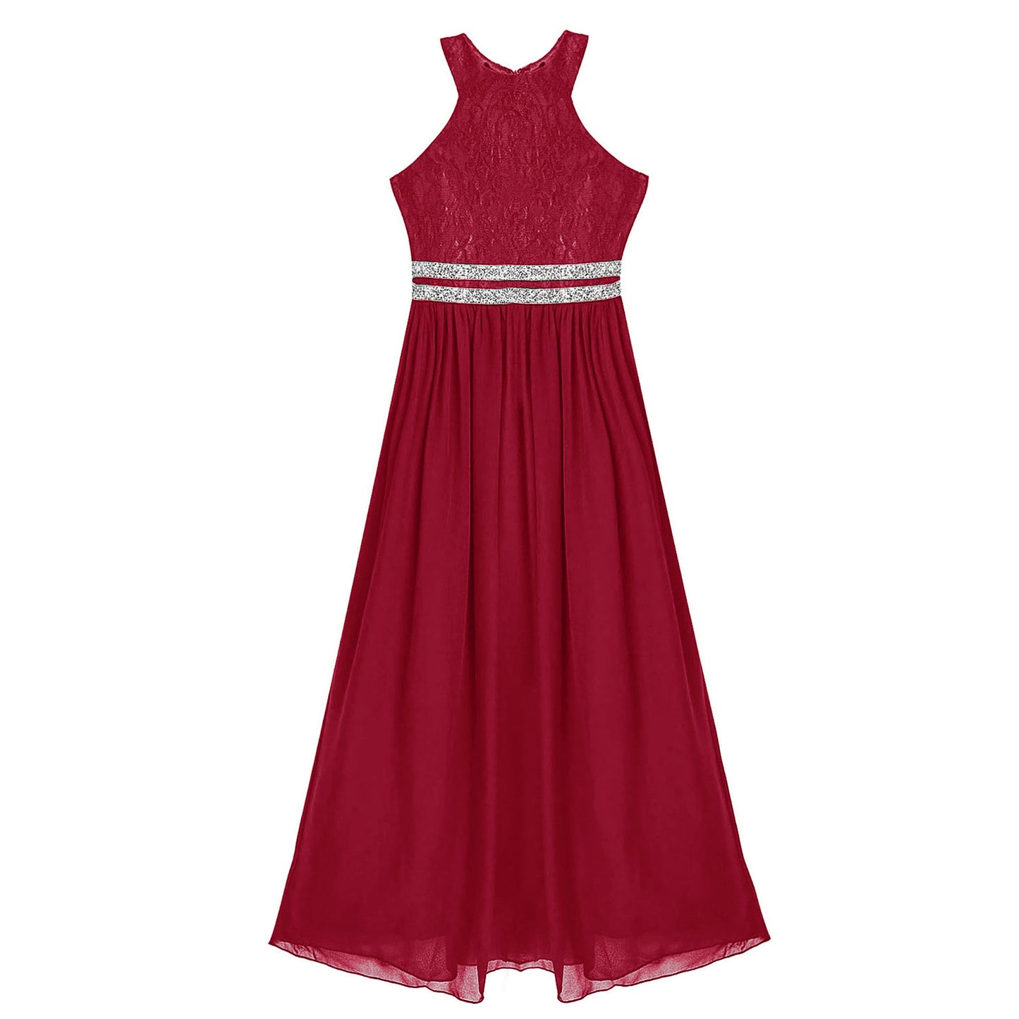 Iiniim Teen Mädchen Ärmellose Pailletten Floral Spitze Glänzenden Kleid Vestido de festa für Hochzeit Formale Geburtstag Party Sommer Kleider
