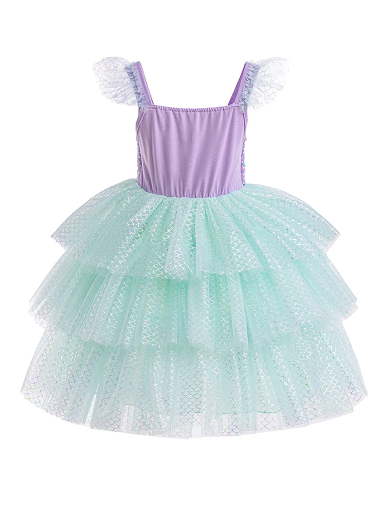 Mädchen elegante Regenbogen Prinzessin Kleid mit Bowknot Flatter Trim Mesh Kleid Tutu Kleid für Party, Performance Tutu Kleid