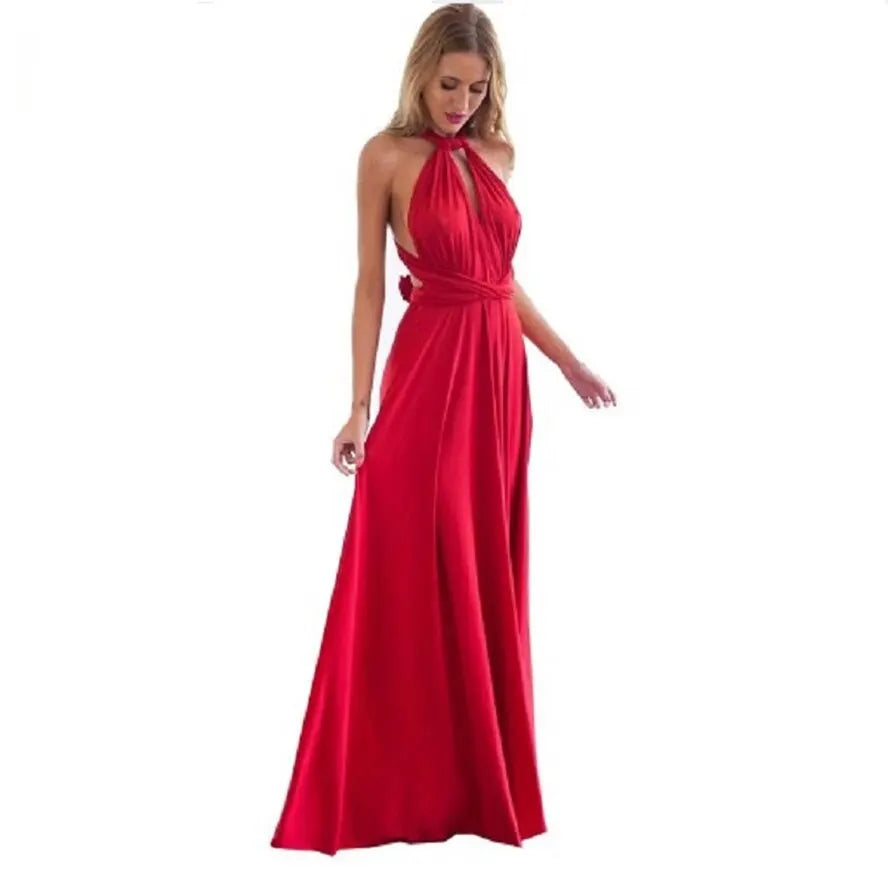 Sexy Frauen Multi way Wrap Cabrio Boho Maxi Club rotes Kleid Verband langes Kleid Party Brautjungfern Unendlichkeit Robe Longue Femme