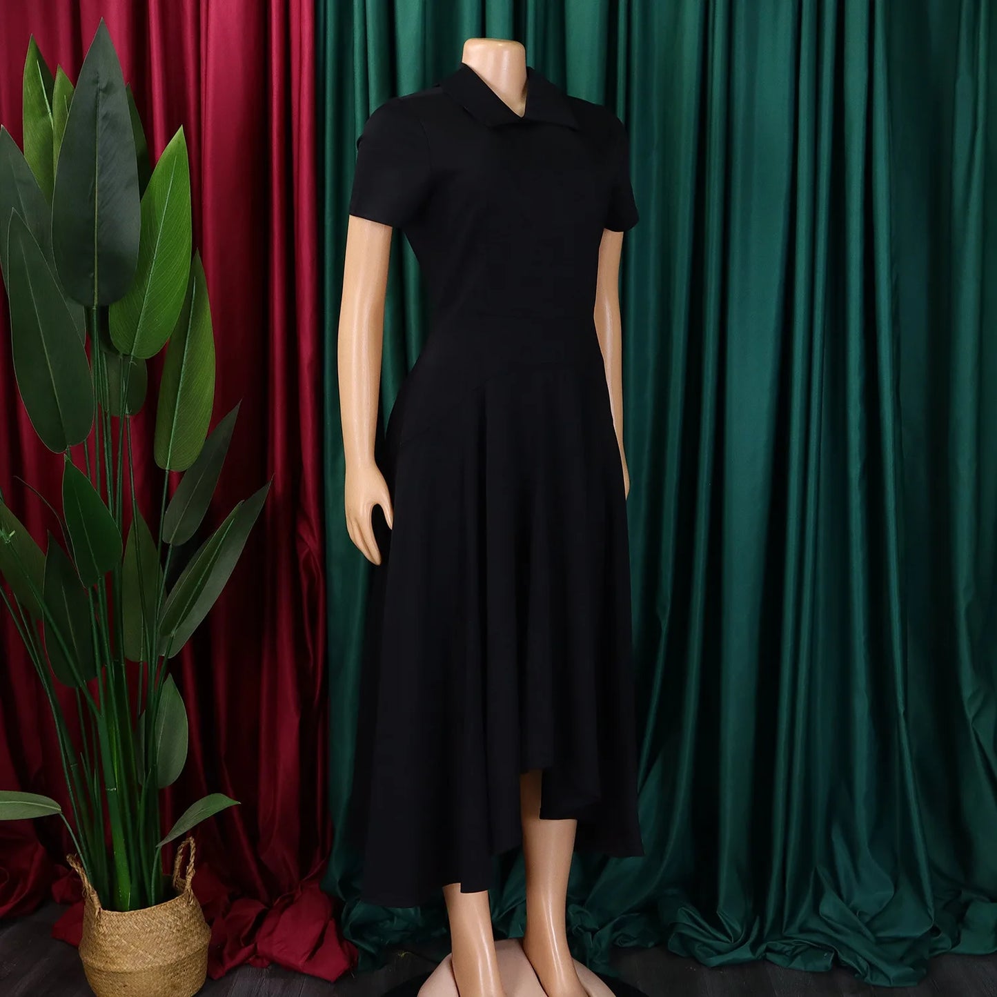 Elegante Kirchenkleider für Frauen, plissiert, A-Linie, kurze Ärmel, unregelmäßige Länge, edle, bescheidene afrikanische Kleider, Party-Anlass, weiblich