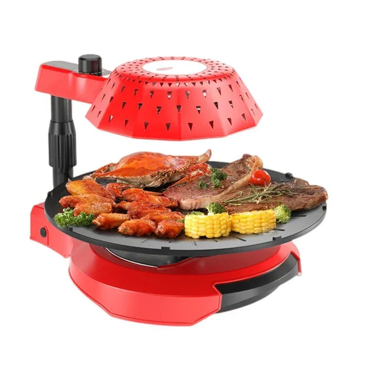 Household 220v 1390w Bbq Oven Indoor Electric Baking Tray Home Smoke-free Non-stick Barbecue Machine Automatically Rotating Baki.