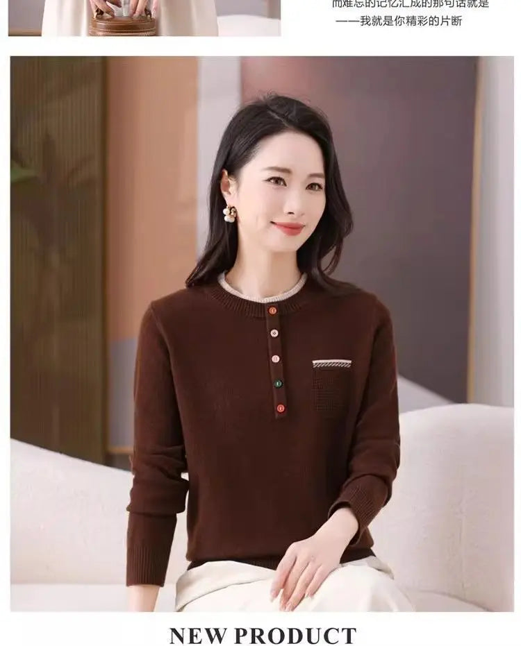 Frauen Kleidung Lose Mode Pullover Herbst/Winter Warme Elegante Gestrickte Langarm Pullover Dame Casual Oansatz Alle-spiel top