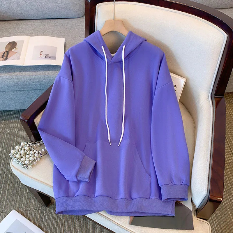 150kg plus size Damen büste Herbst Kapuze neun Farben Sweatshirt lose Langarm Top 6xl 7xl 8xl 9xl 10xl