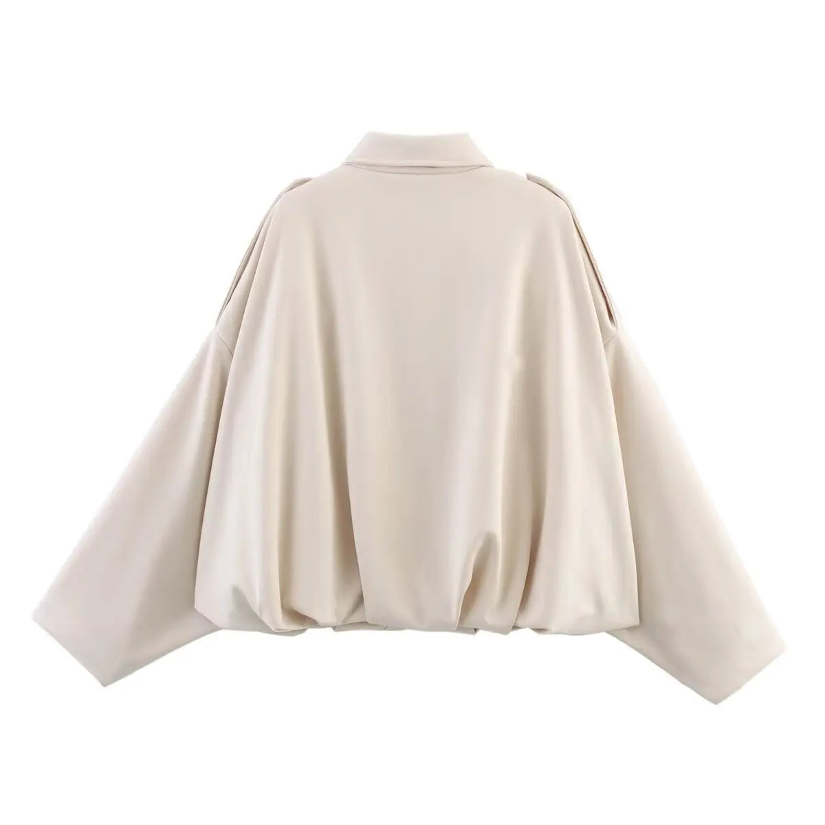TRAFZA Damen-Jacke mit Wildleder-Textur, High Street, lange Ärmel, Umlegekragen, elastischer Reißverschluss, Knopfleiste, solider, trendiger Frühlingsmantel