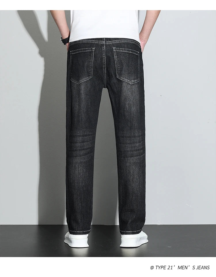 190 cm 200 cm hohe Jeans für Herren, gerade, normale Passform, Denim-Hose, männlich, Teeneeger, Stretch, extra lang, Länge 110, 115 cm, 120 cm, verlängert