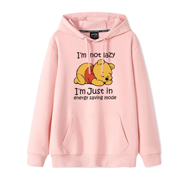 Cartoon Winnie the Pooh Mode einfacher Pullover Damen lockere und bequeme Kapuze vielseitige Paar Freundin Pullover Jacke
