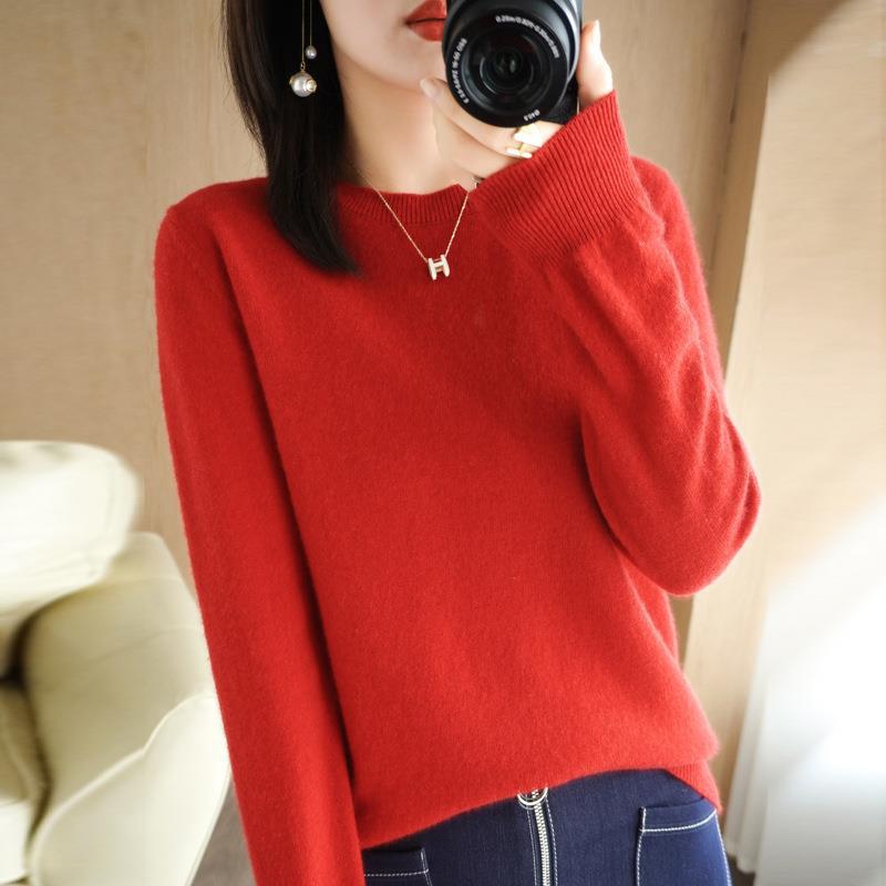 2025 frauen Pullover Frühling Herbst Lange Hülse O-ansatz Pullover Warme Bodenbildung Shirts Koreanische Mode Pullover Strickwaren Weiche Jumper