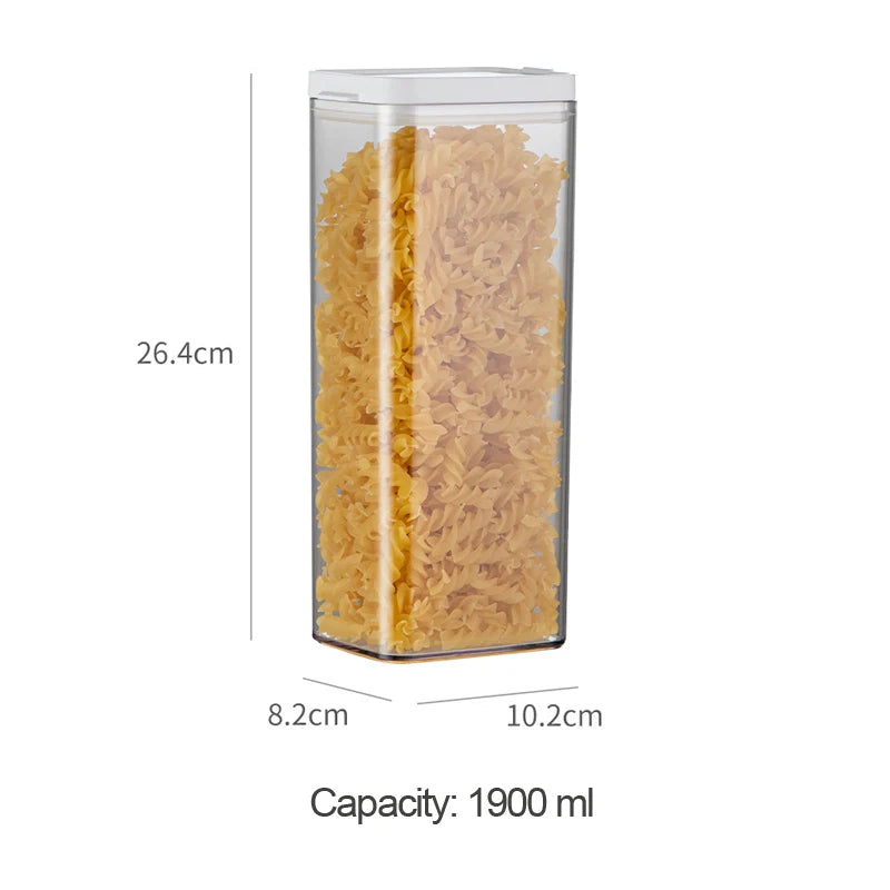Kitchen Storage Pots, Food Storage Box for Rice Cereal,Pasta,Snacks, Food containers, Flip & Sealed & leak-proof
