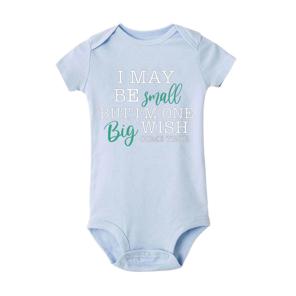 I May Be Amall But I'm One Big Wish Come Ture Baby Strampler Neugeborenen Body Kurzarm Overall IVF Success NICU Babykleidung