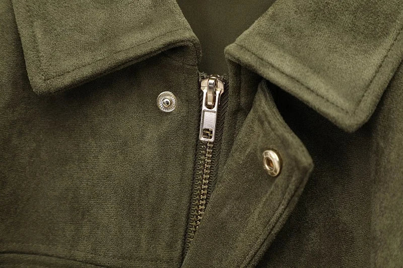 MUJER 2025, Wildleder-Bomberjacken für Damen, Oberbekleidung, übergroße Jacke, Damen-Streetwear, Reißverschluss, Damenmäntel, gepolsterte Varsity-Jacken