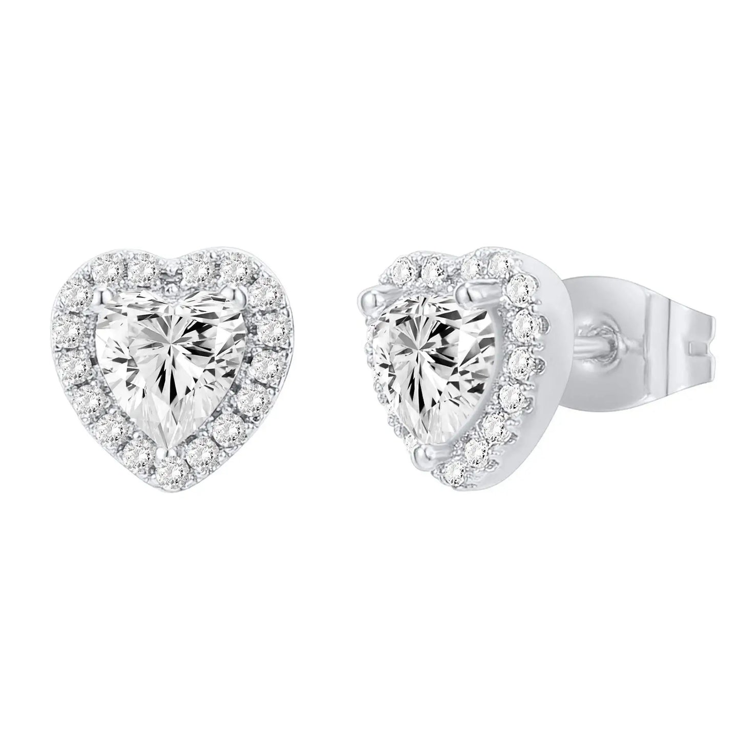 Shevalues 14K Gold Plated Brilliant Round Faux Diamond Halo Earrings Luxury Premium Cubic Zirconia Sterling Silver Post Earring.