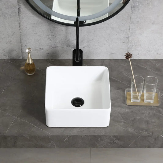 Weiße Waschbecken Licht Luxus Bad Armaturen quadratisches Waschbecken nach Hause runde Küchen spüle Toilette Waschbecken