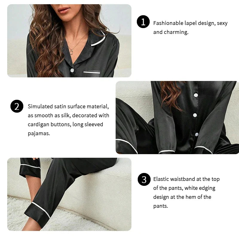 Großes Damen-Pyjama-Set, langärmelige Hose, Cartoon-Studenten-Nachtwäsche, Homewear, zweiteilige Strickjacke, Nachtwäsche, Loungewear