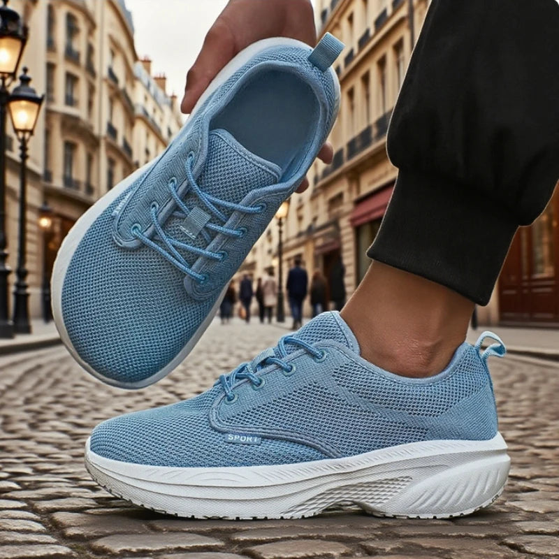 Wide Toe Platform Men Shoes Breathable Mesh Knitted Soft Soled Running Shoesmultifunctional Fashionable Outdoor Sneakers for Men.