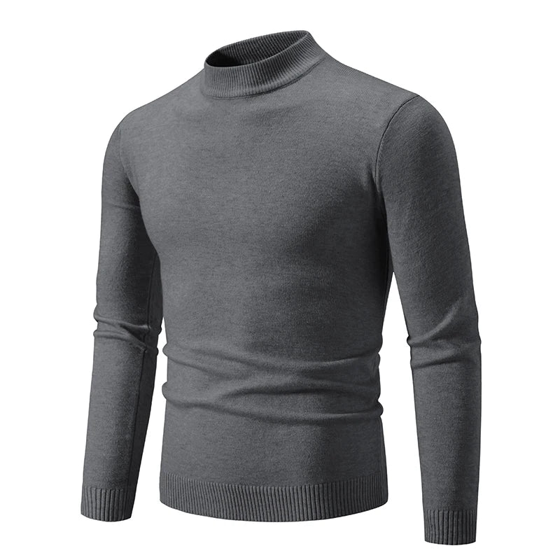 New Autumn Winter Designer Fashion Half Turtleneck Knitted Sweater High Quality Mens Casual Solid Color Warm Women Sweaters