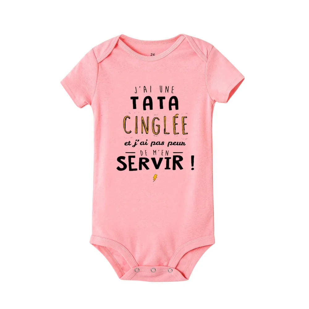 Ich habe eine verrückte Tante und ich habe es nicht Angst, Neugeborene Baby-Bodys, lustige süße Kleinkind-Säuglings-Overalls, Strampler-Outfits