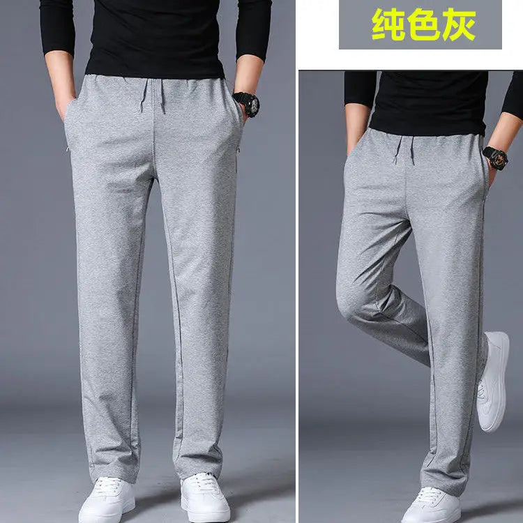 Autumn Winter Fashion Harajuku All Match Trousers Men Loose Straight Leg Sports Pants Plus Velvet Casual Men's Pants Sweatpants