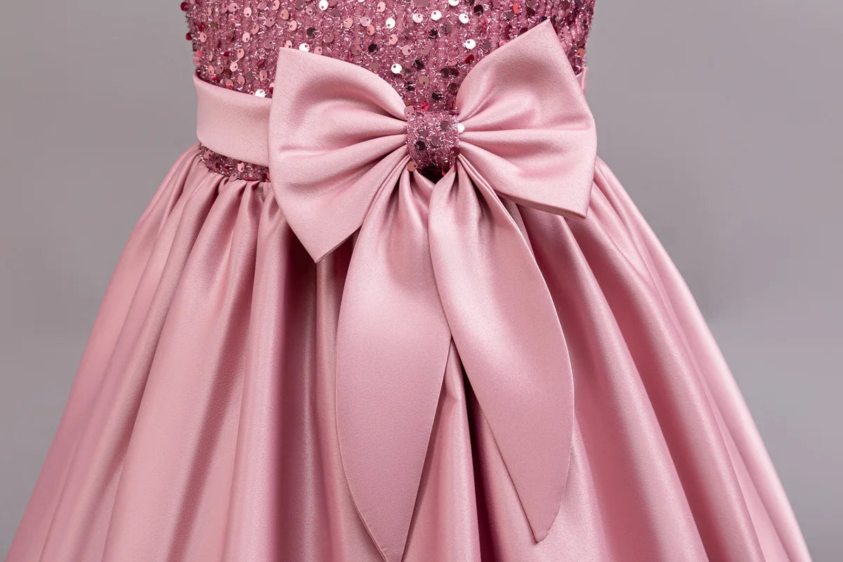 Performance Formelles Partykleid für Mädchen, Kinderkleidung, Paillettenkleider, aktive Kleider für Mädchen, Kinderkleidung, Schwarz, 3 bis 10 Jahre