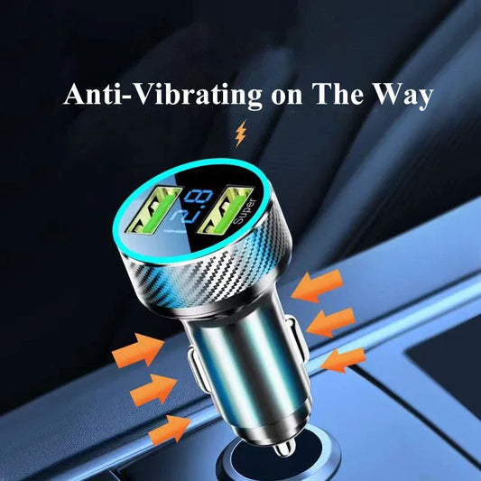 2 in 1 USB Car Charger Adapter 300W Super Fast Charge with Voltage Monitor for iPhone Samsung iPad Huawei Oneplus OPPO VIVO.