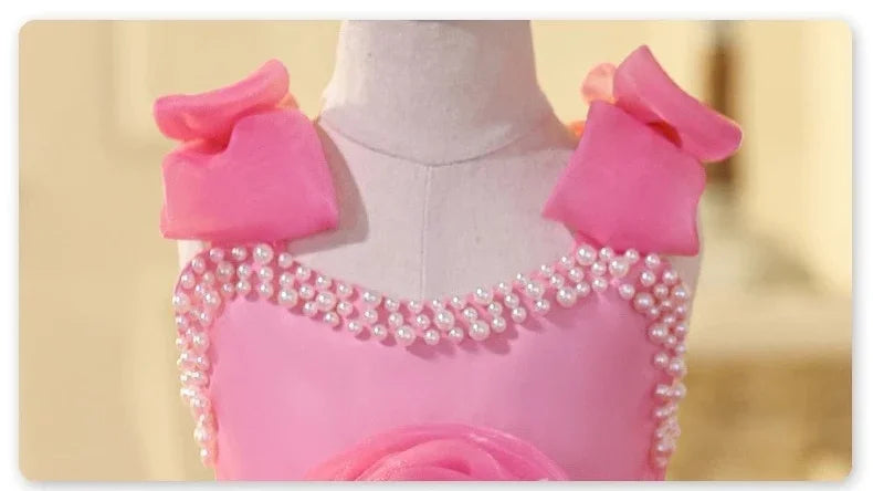 2025 Prinzessinnenkleid zum ersten Geburtstag für Mädchen, neue Hochzeit, Blumenmädchen, Klavieraufführung, Host-Kleid, Party-Kleidung, Outfits, passendes Bankett