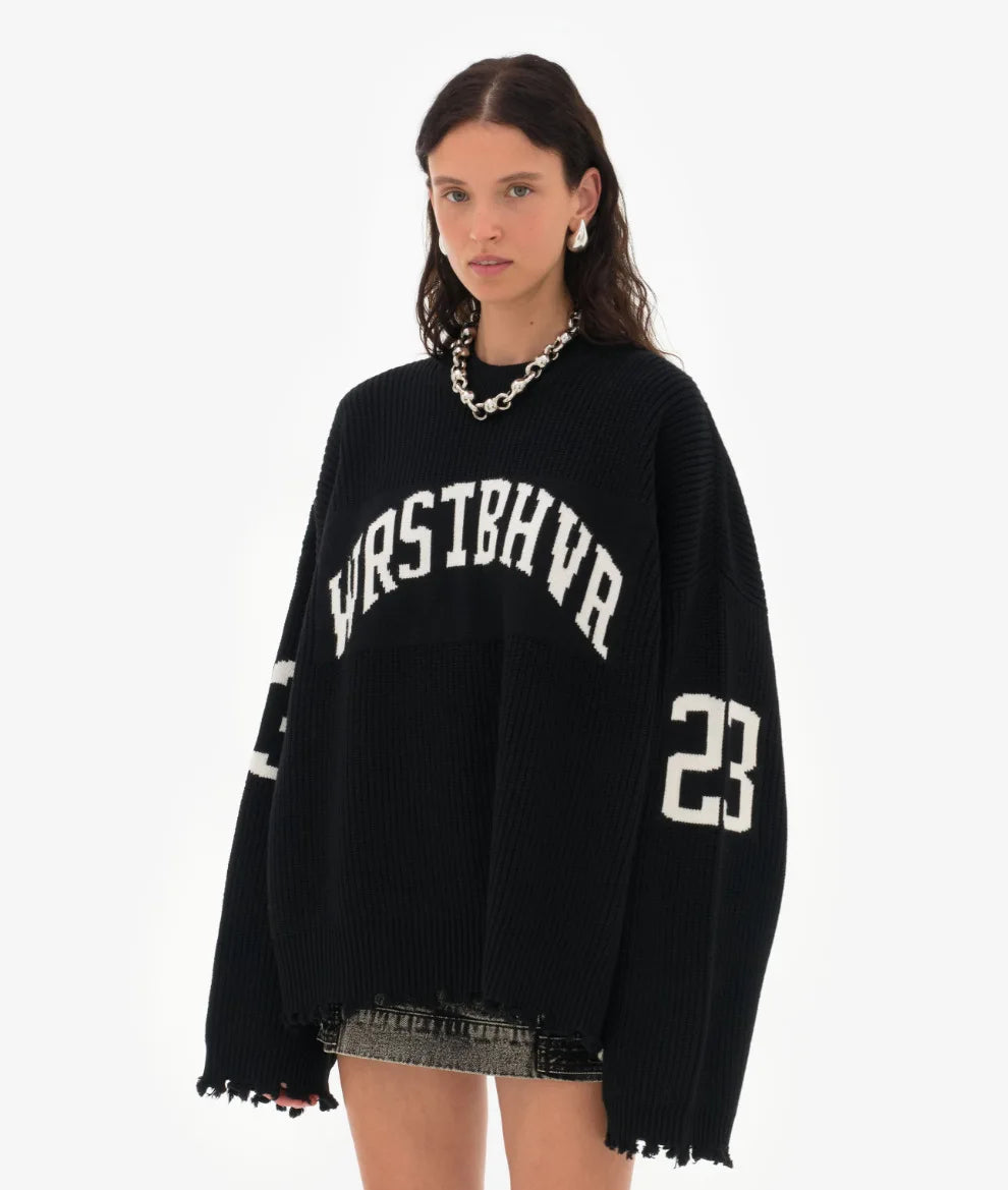 Trendy Lose Brief Jacquard Gestrickte Pullover frauen 2025, Herbst Neue Highstreet Grau Schwarz Weichen Pullover Hottie Vielseitige Stücke