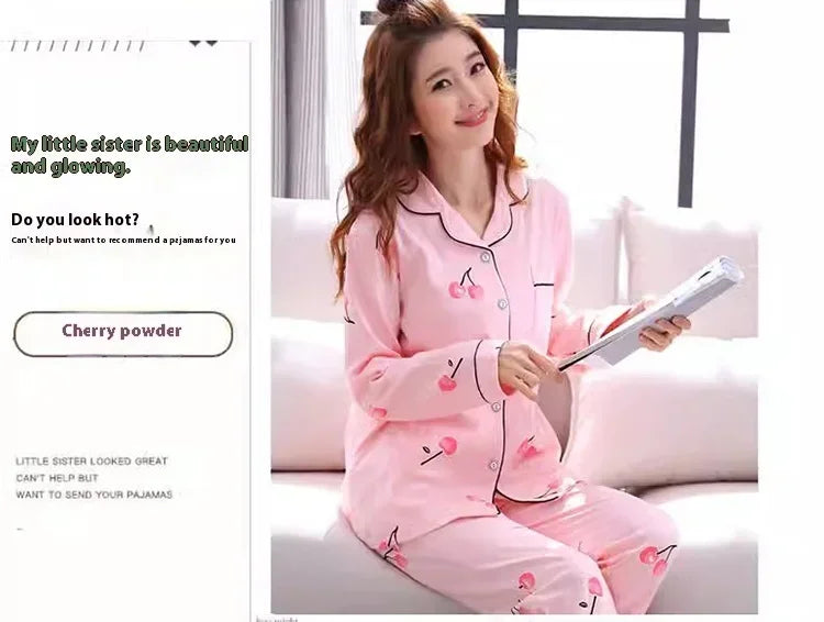Four Seasons Damen-Pyjama-Set mit Revers-Oberteil und langer Hose, kariert, gestreift, bedruckt, 2-teiliges Set, Damen-Nachtwäsche, Homewear