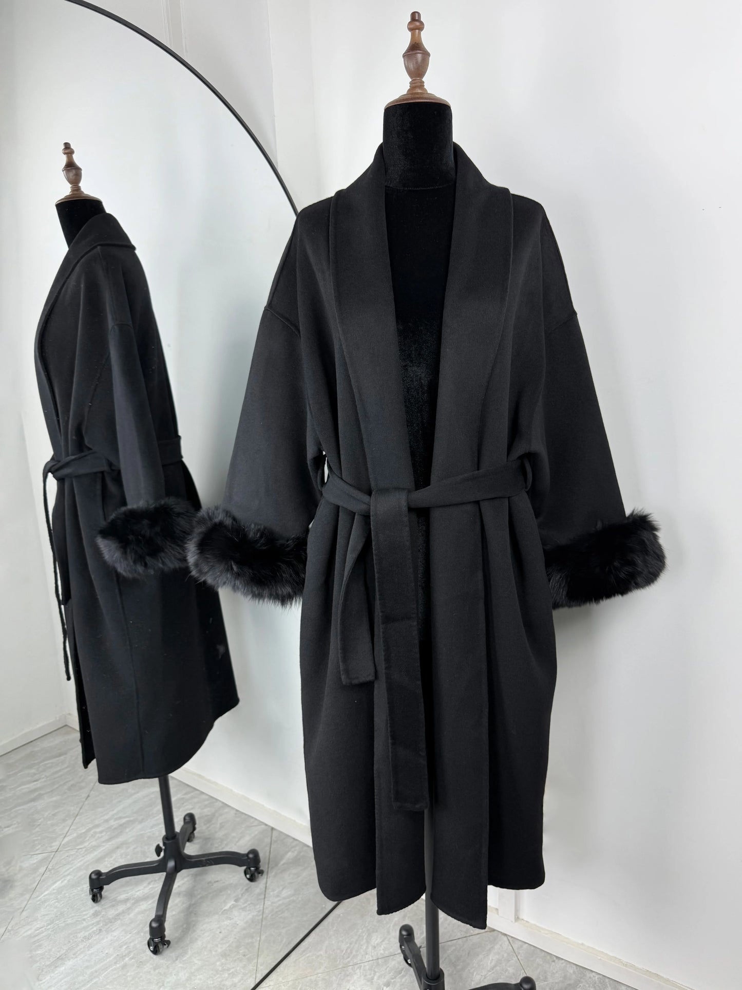 Tornova 2025, neuer Fuchspelz-Wollmantel für Damen, kurzer Mantel, Bürodame, abnehmbar, elegant, doppelseitiger Wollmantel, Strickjacke
