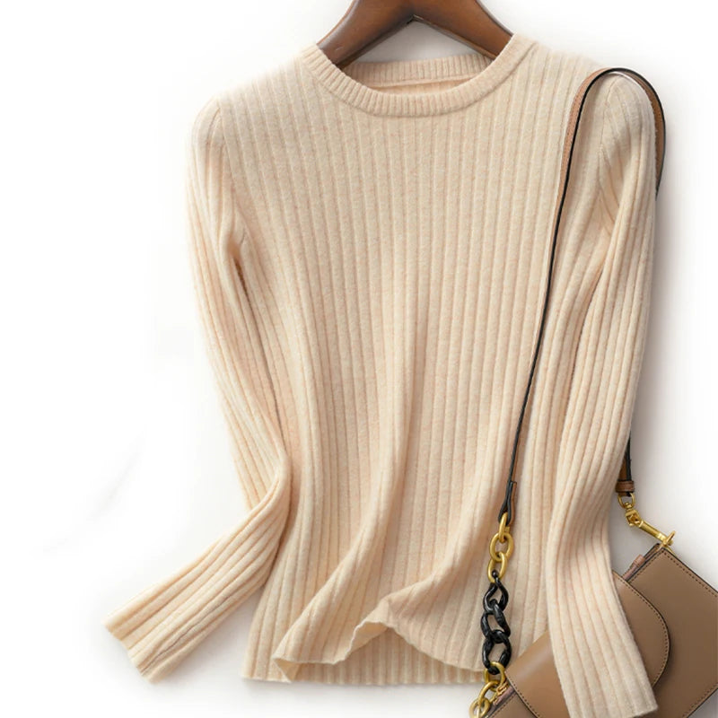 Frauen Pullover Oansatz Herbst Winter Grundlegende Pullover Warme Casual Pulls Jumper Koreanische Langarm Solide Strickwaren Bodenbildung Top